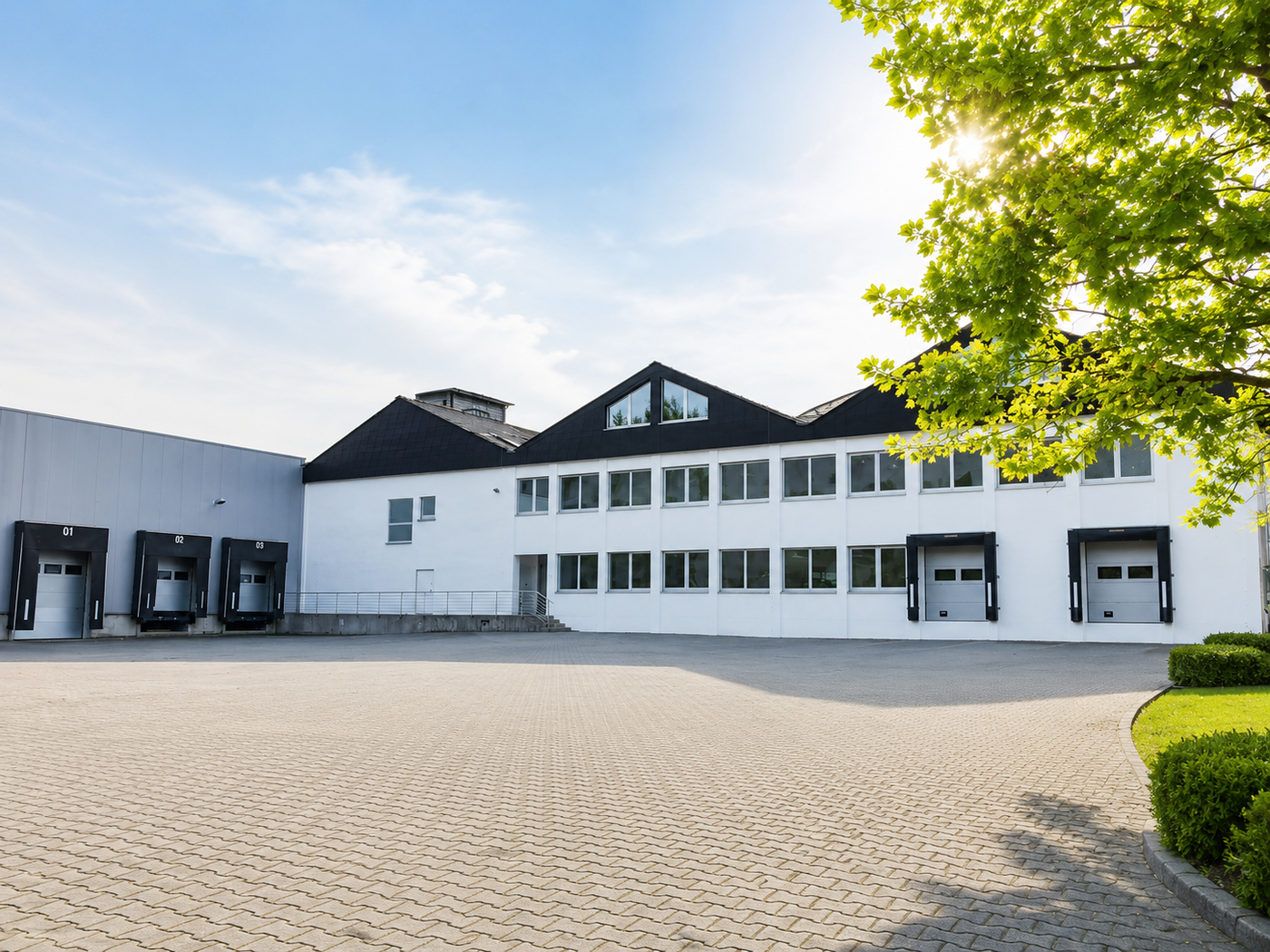 Eine Person, die durch eine grüne Landschaft geht